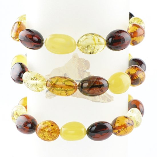 Baltic amber mix olive beads bracelet
